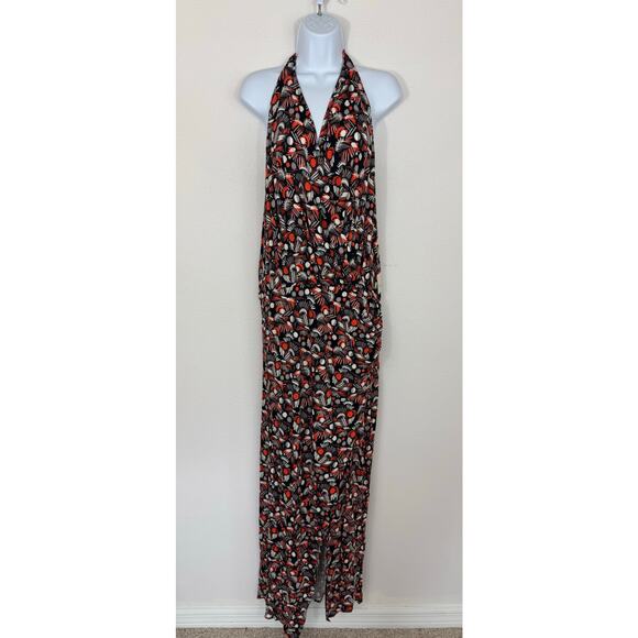 Free People Daria Halter Maxi Dress Black Combo NWT XL - Picture 1 of 11